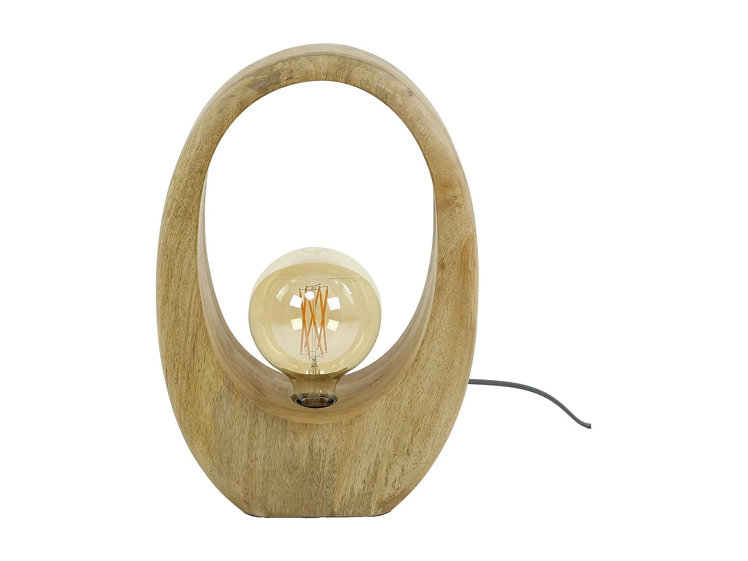 Lampe en bois de manguier forme organique H 43 cm LUCKNOW