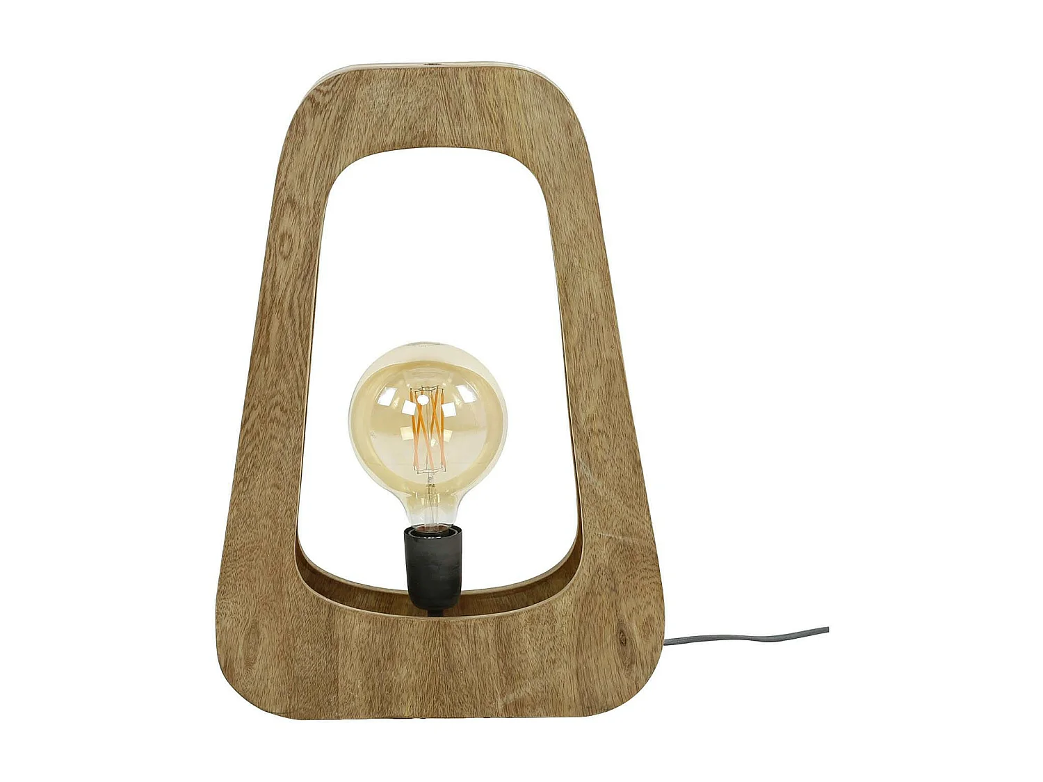 Lampe de table en bois de manguier forme organique H 50 cm LUCKNOW