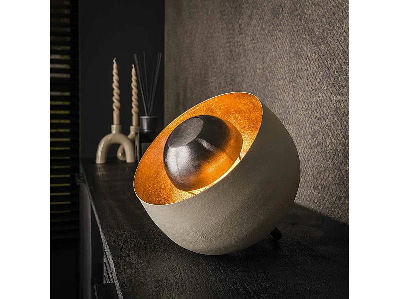 Lampe à poser cloche finition gris naturel ø 22 cm RALF