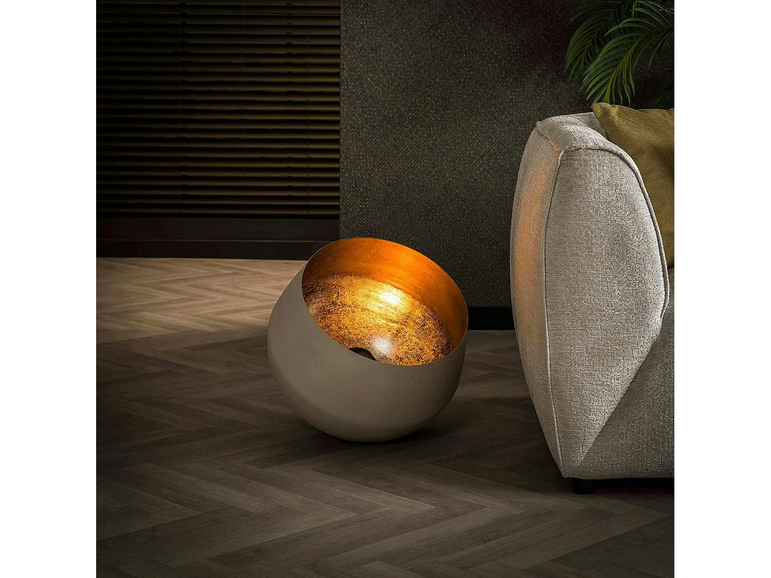 Lampe à poser cloche finition gris naturel ø 50 cm RALF