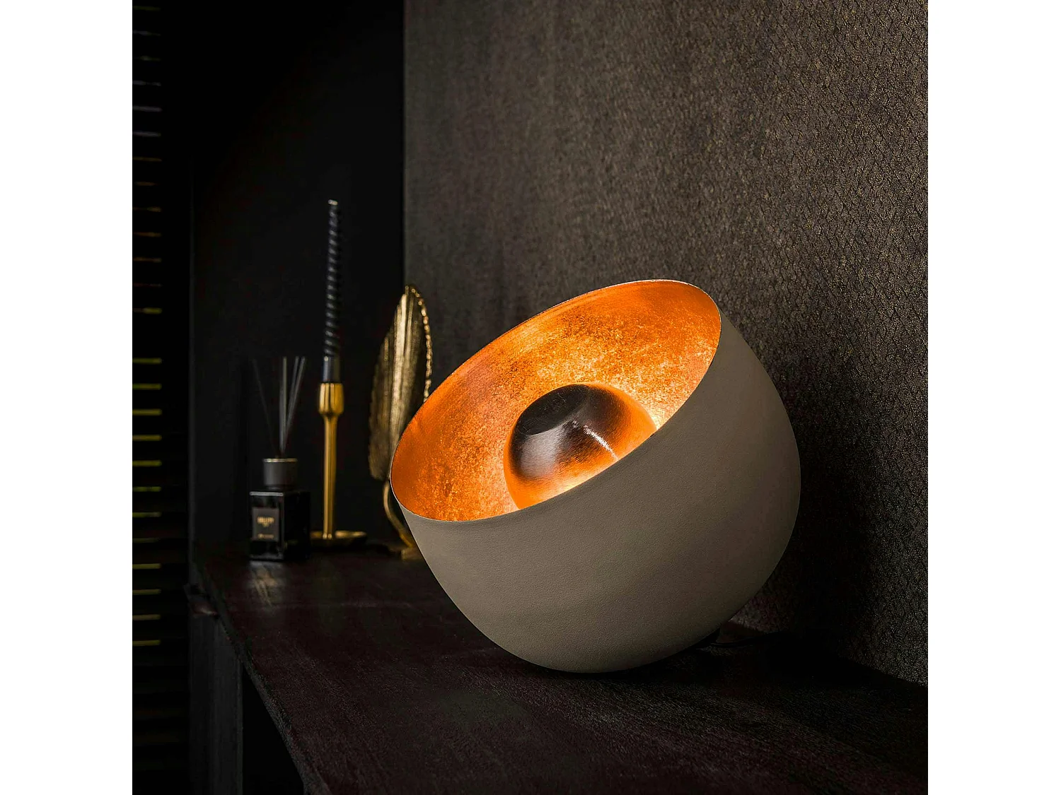 Lampe à poser cloche finition gris naturel ø 28 cm RALF