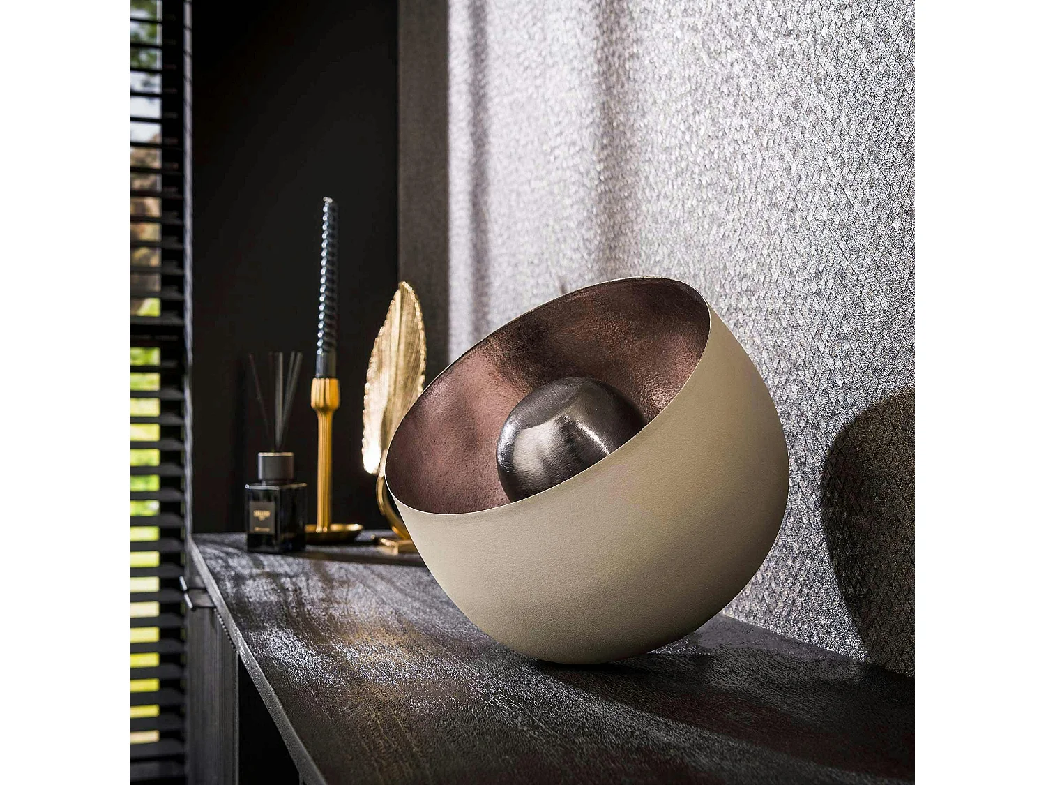 Lampe à poser cloche finition gris naturel ø 28 cm RALF