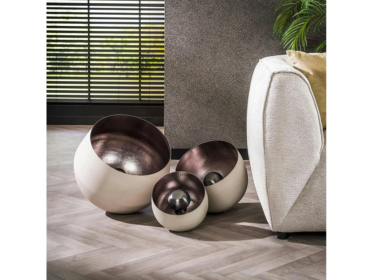 Lampe à poser cloche finition gris naturel ø 28 cm RALF