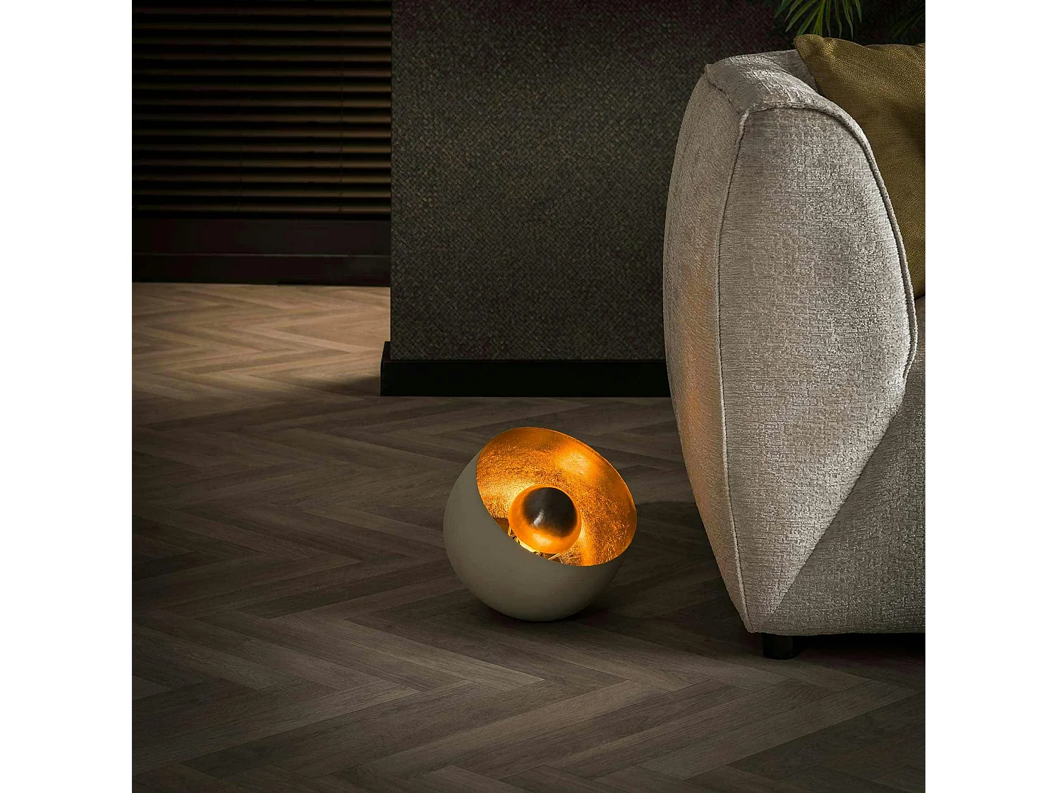 Lampe à poser cloche finition gris naturel ø 28 cm RALF