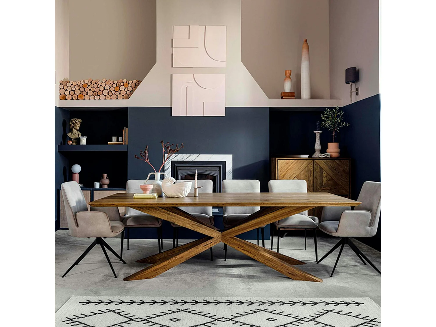 Table mikado en chêne 220 cm MANHATTAN