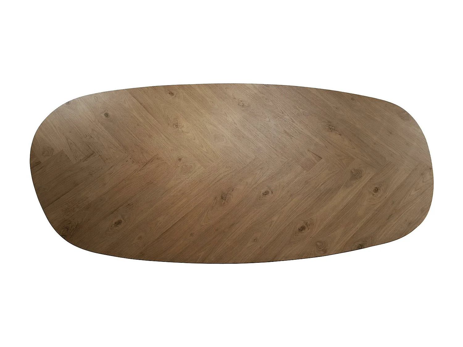 Table à manger bords ronds motif chevron, teck recyclé 180 cm MAYA