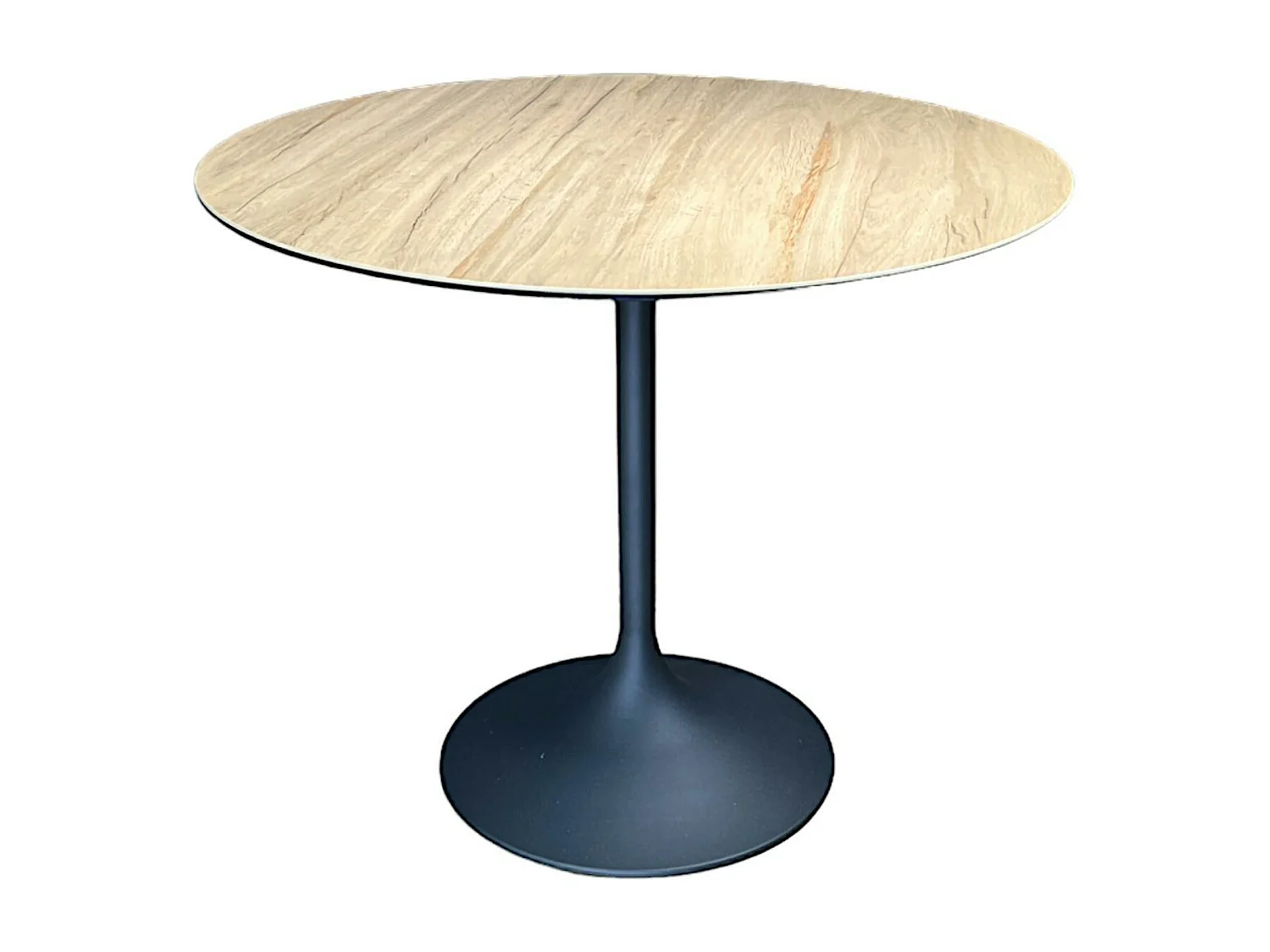 Table bistrot cuisine en céramique aspect bois D 90 cm LOMBARDIE