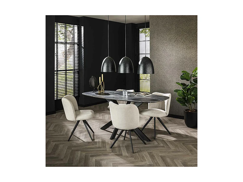 Table à manger organique effet marbre 180 cm RALF