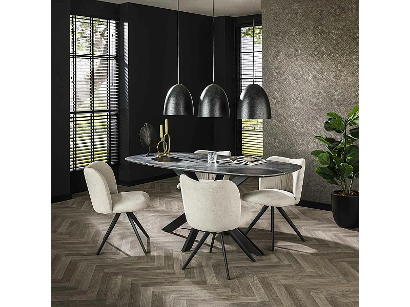 Table à manger organique effet marbre 180 cm RALF