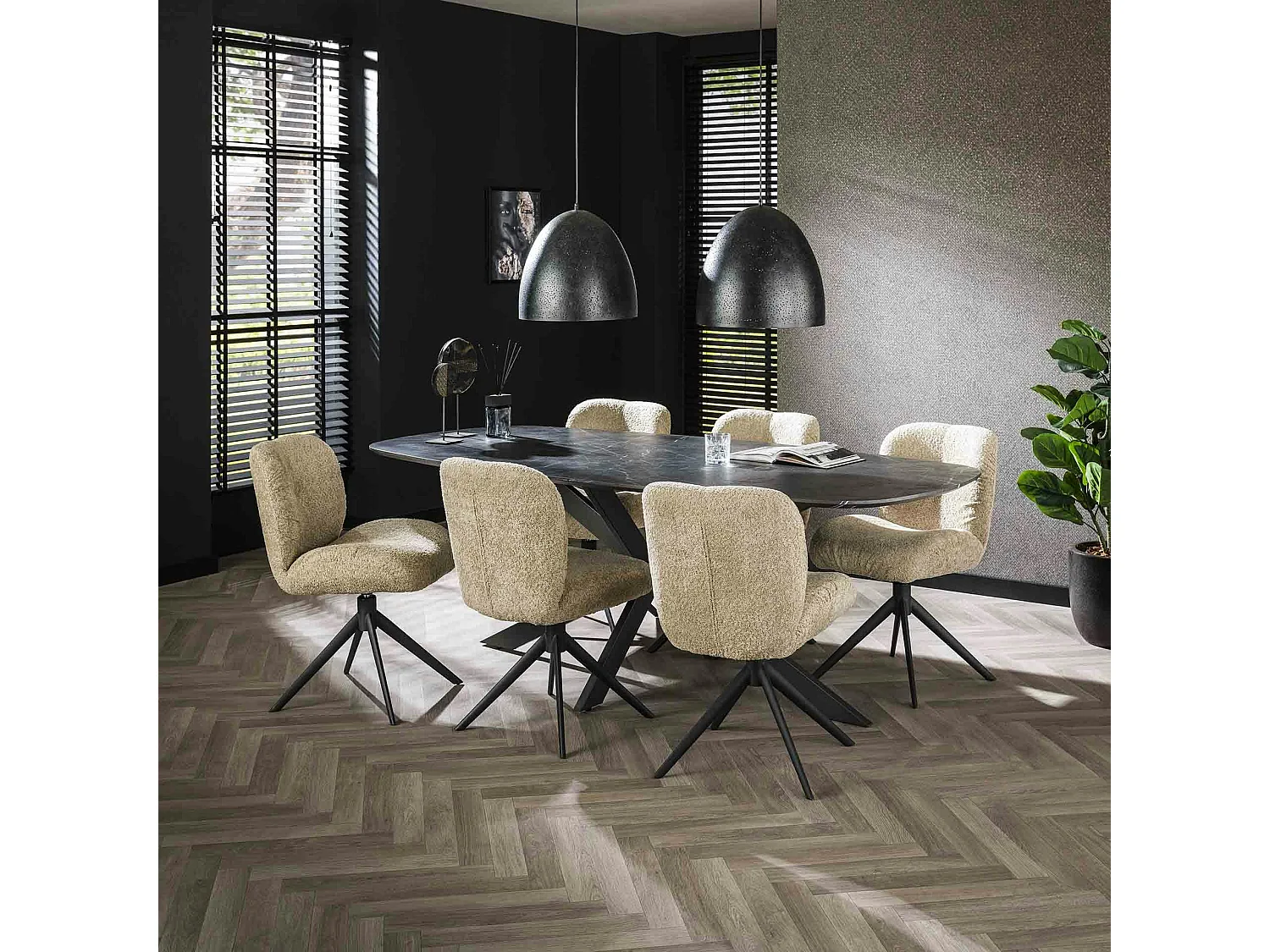 Table à manger organique effet marbre 215 cm RALF