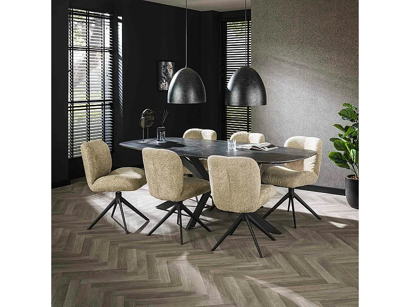 Table à manger organique effet marbre 215 cm RALF