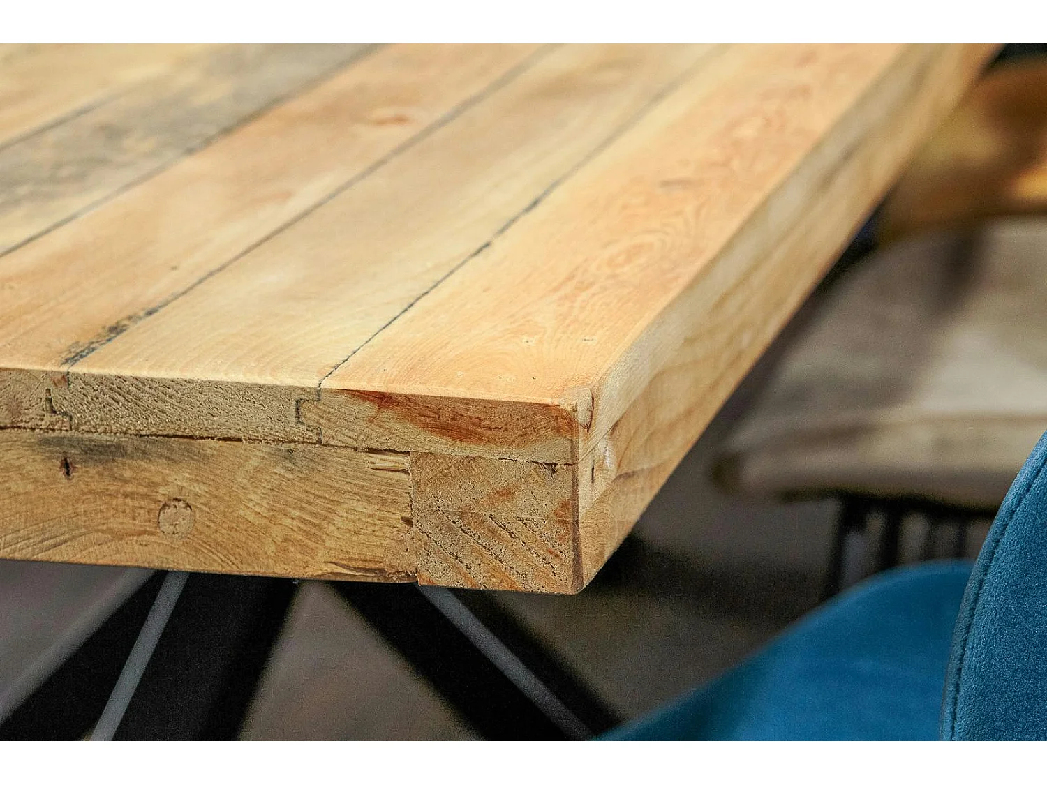 Table pied central en bois recyclé 200 cm CANBERRA