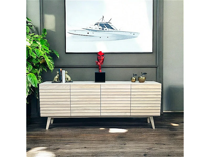 Buffet en bois de chêne blanc (4 portes) COLOGNE