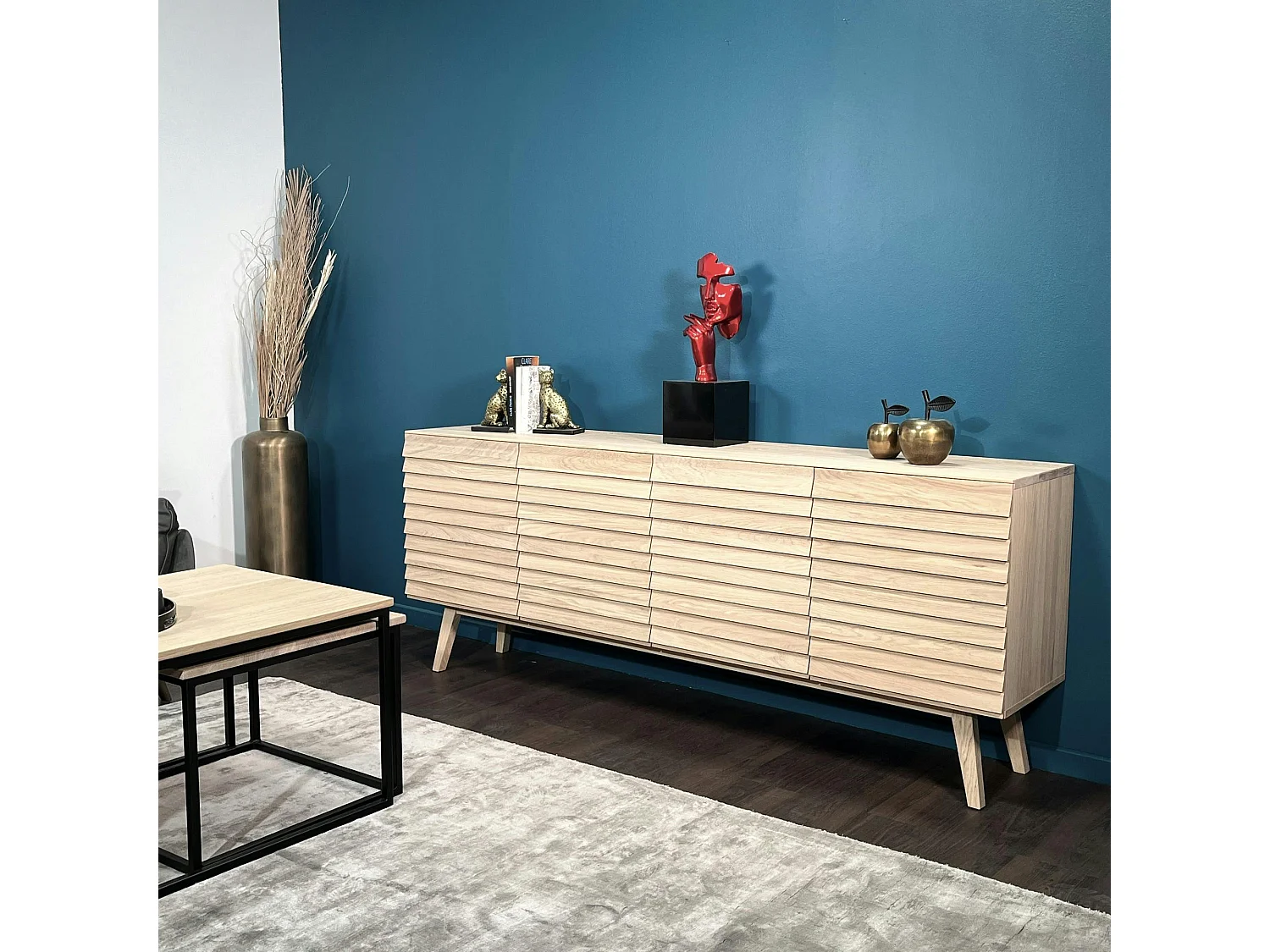 Buffet en bois de chêne blanc (4 portes) COLOGNE