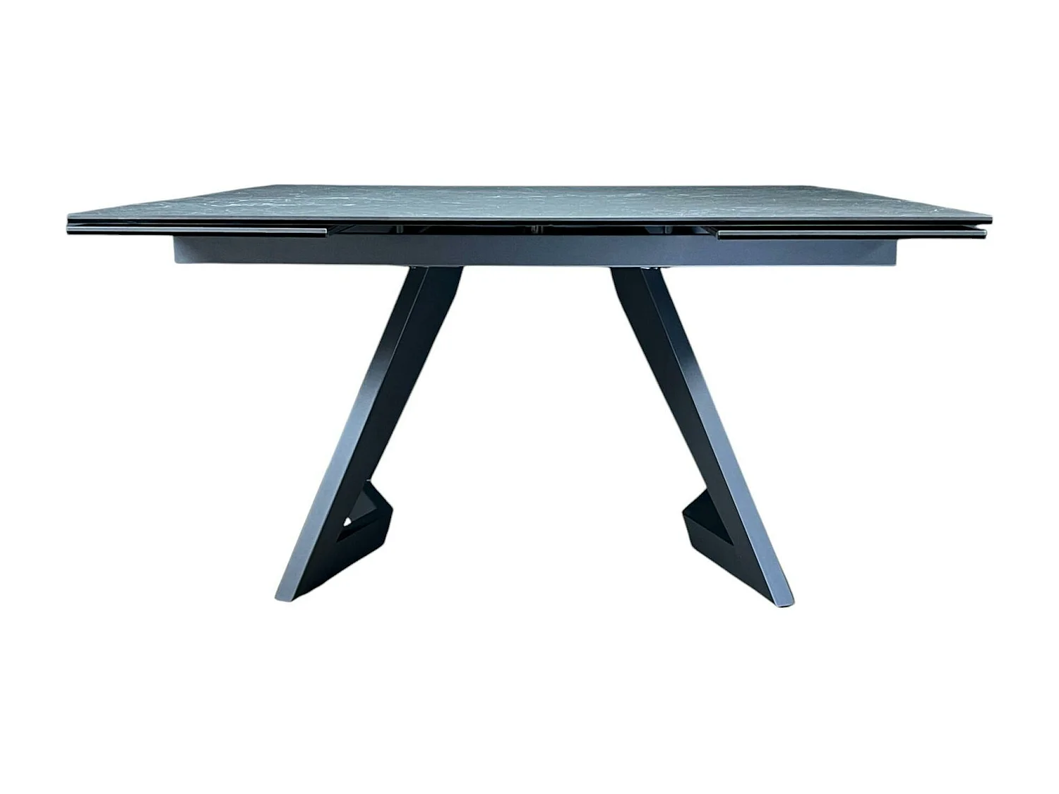 Table carrée extensible en céramique marbrée anthracite 140-220 cm LOMBARDIE