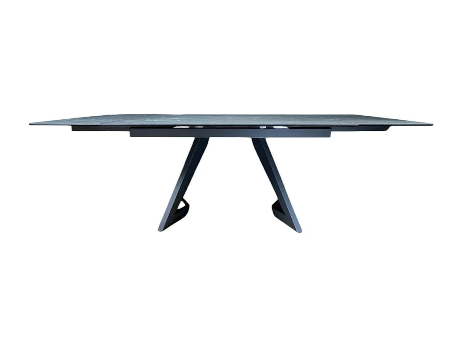 Table carrée extensible en céramique marbrée anthracite 140-220 cm LOMBARDIE