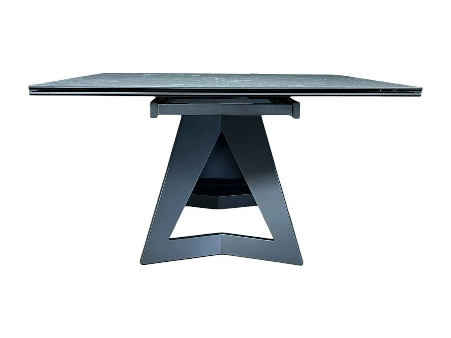 Table carrée extensible en céramique marbrée anthracite 140-220 cm LOMBARDIE