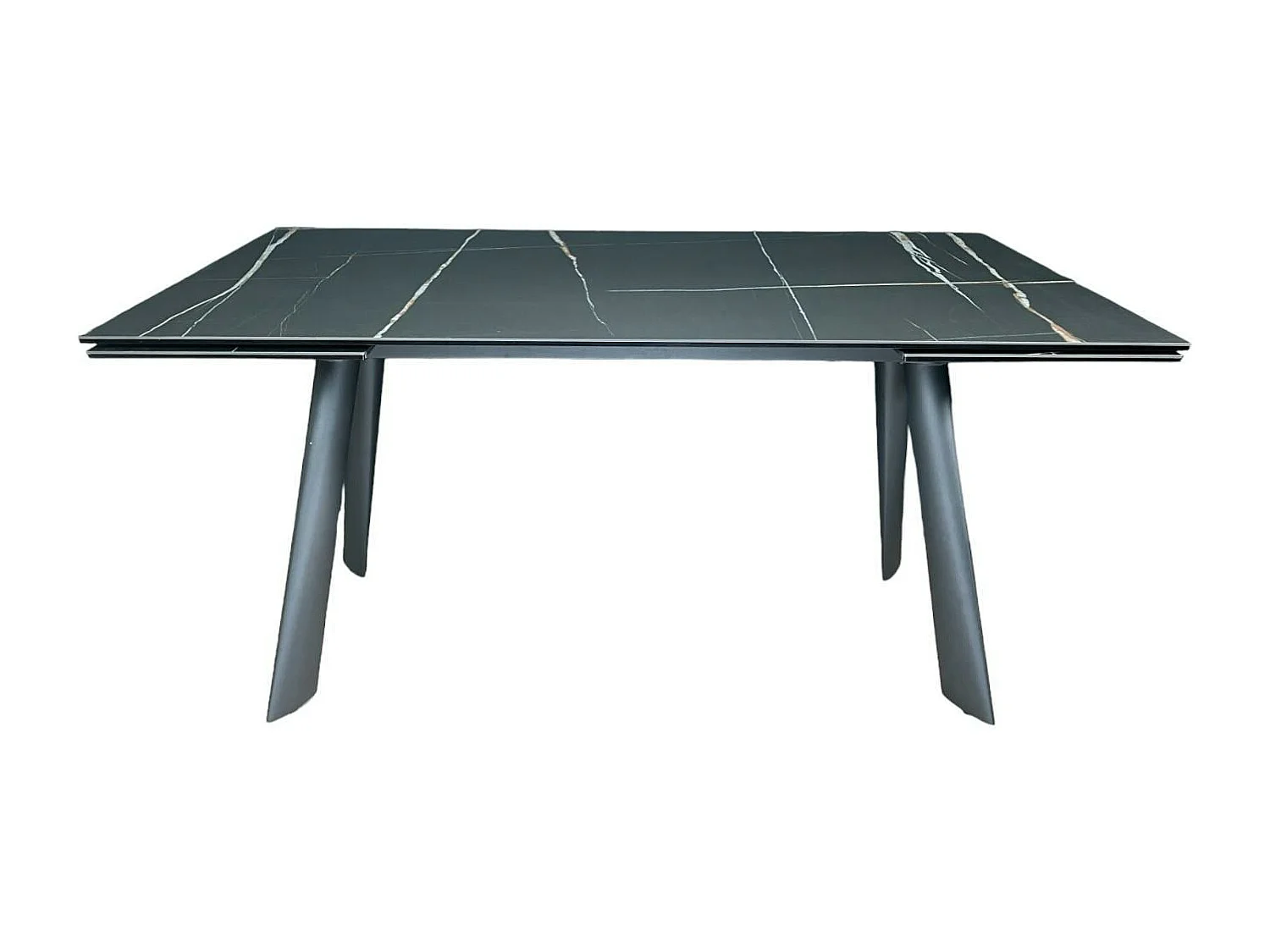 Table extensible en céramique marbrée noire 160-240 cm LOMBARDIE