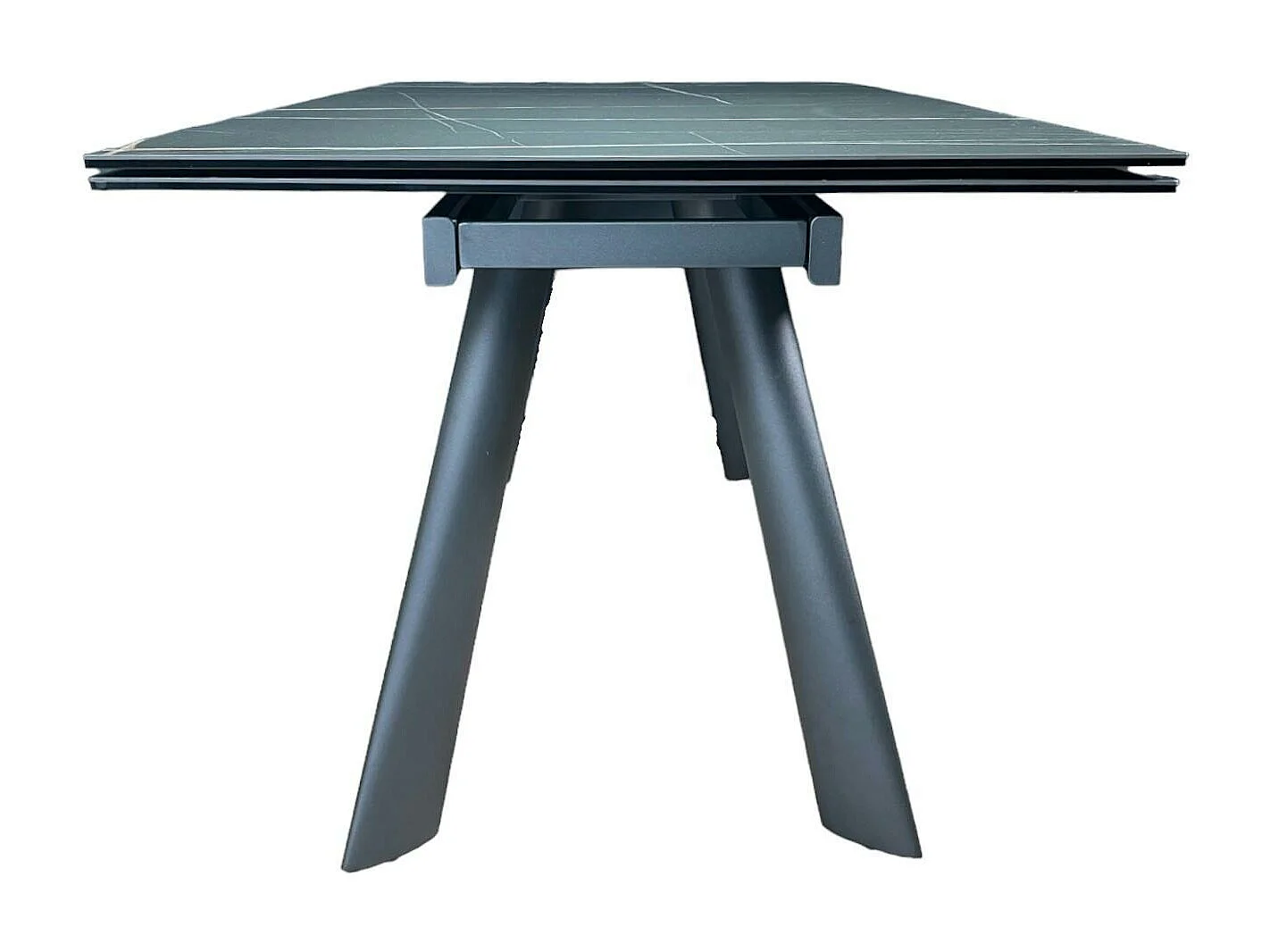 Table extensible en céramique marbrée noire 160-240 cm LOMBARDIE