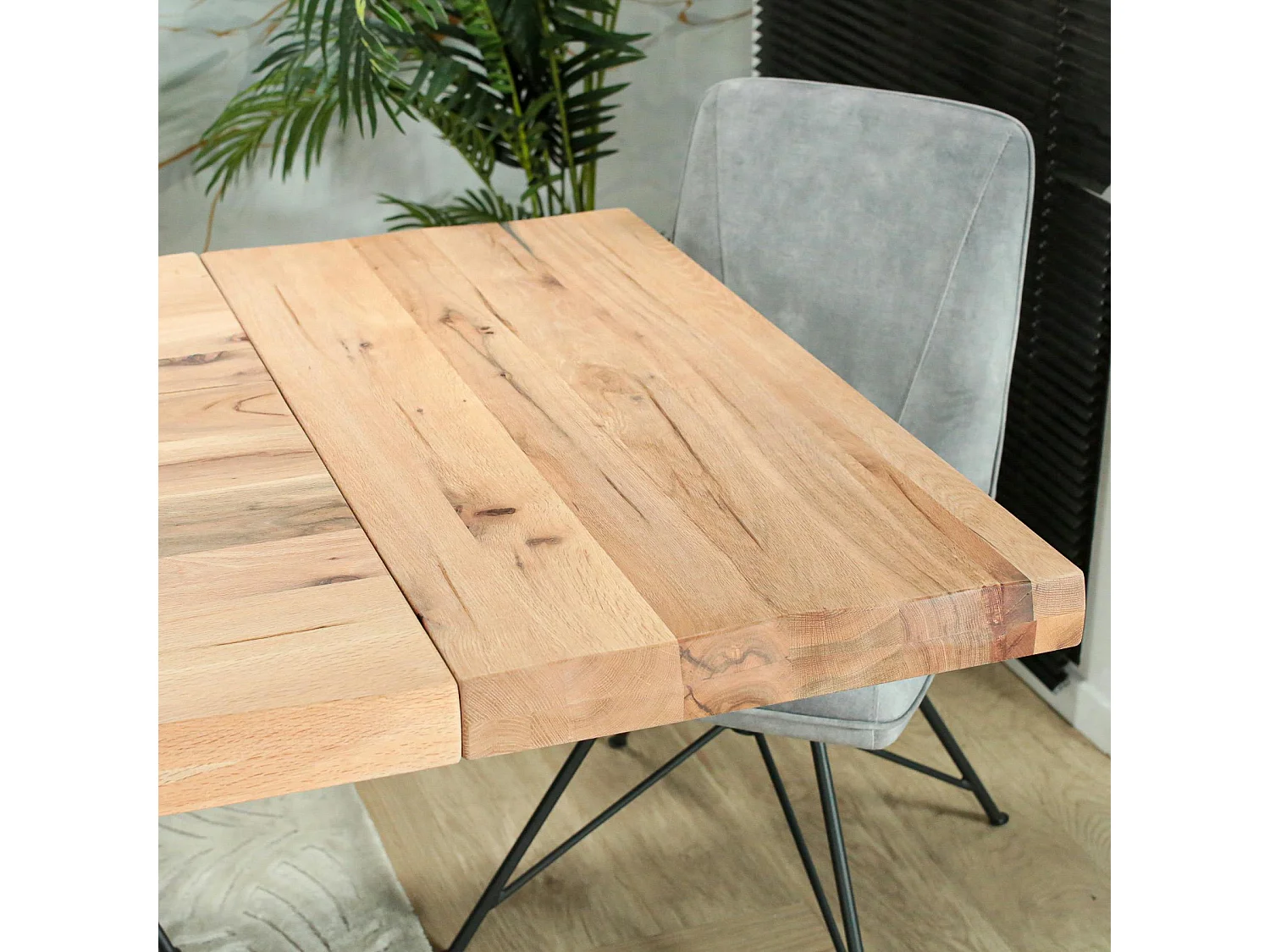 Rallonge pour les tables en chêne blanc bords naturels 200 et 240 cm PALERME (50 cm)