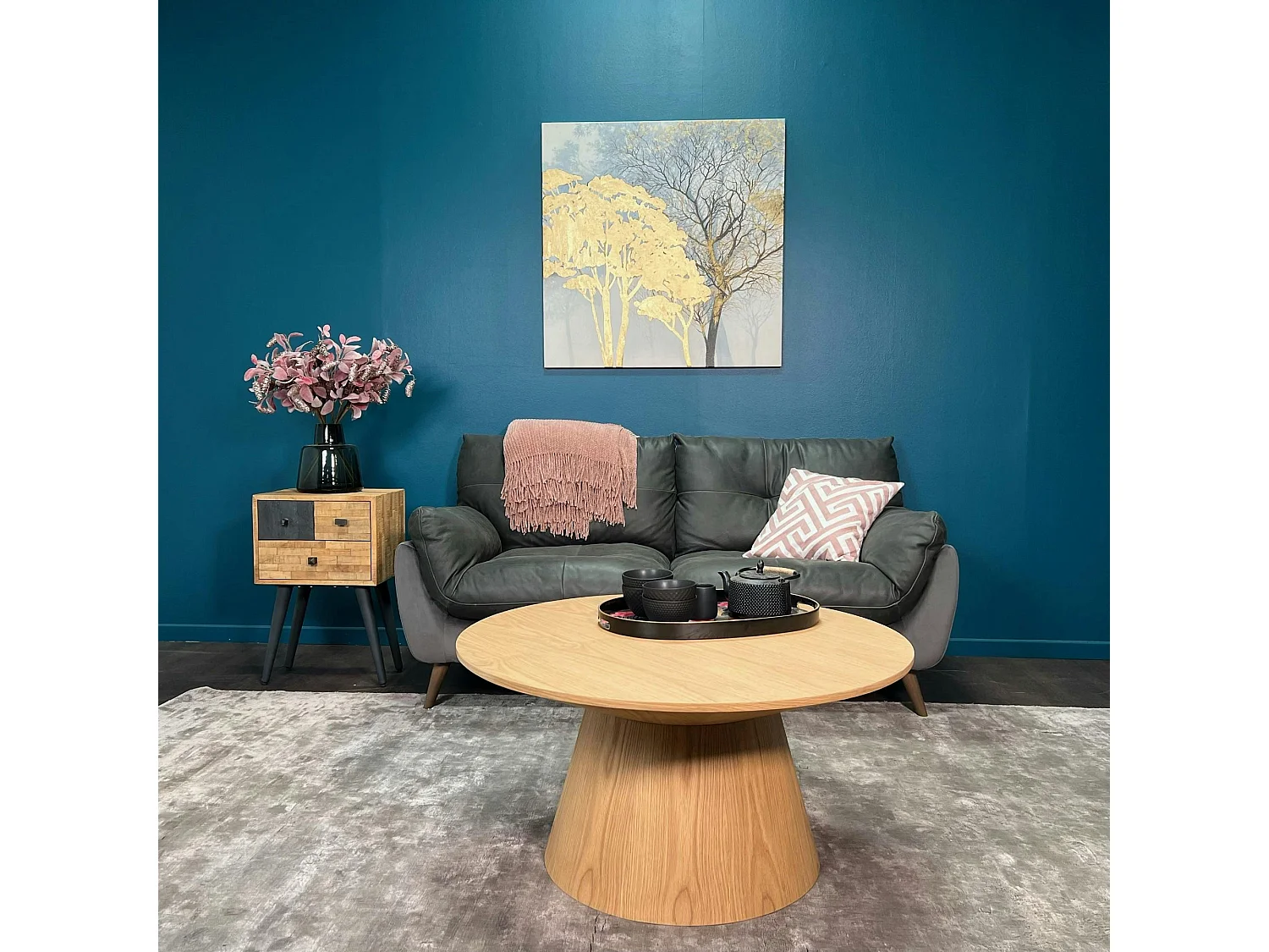 Table basse ronde en bois clair ø 90 cm VENETIE