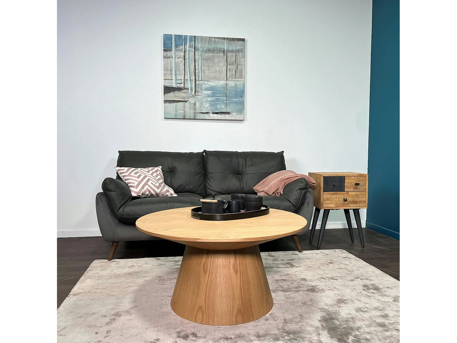 Table basse ronde en bois clair ø 90 cm VENETIE