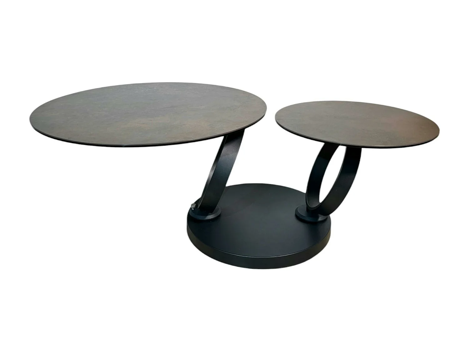 Table basse pivotante en céramique bronze LOMBARDIE