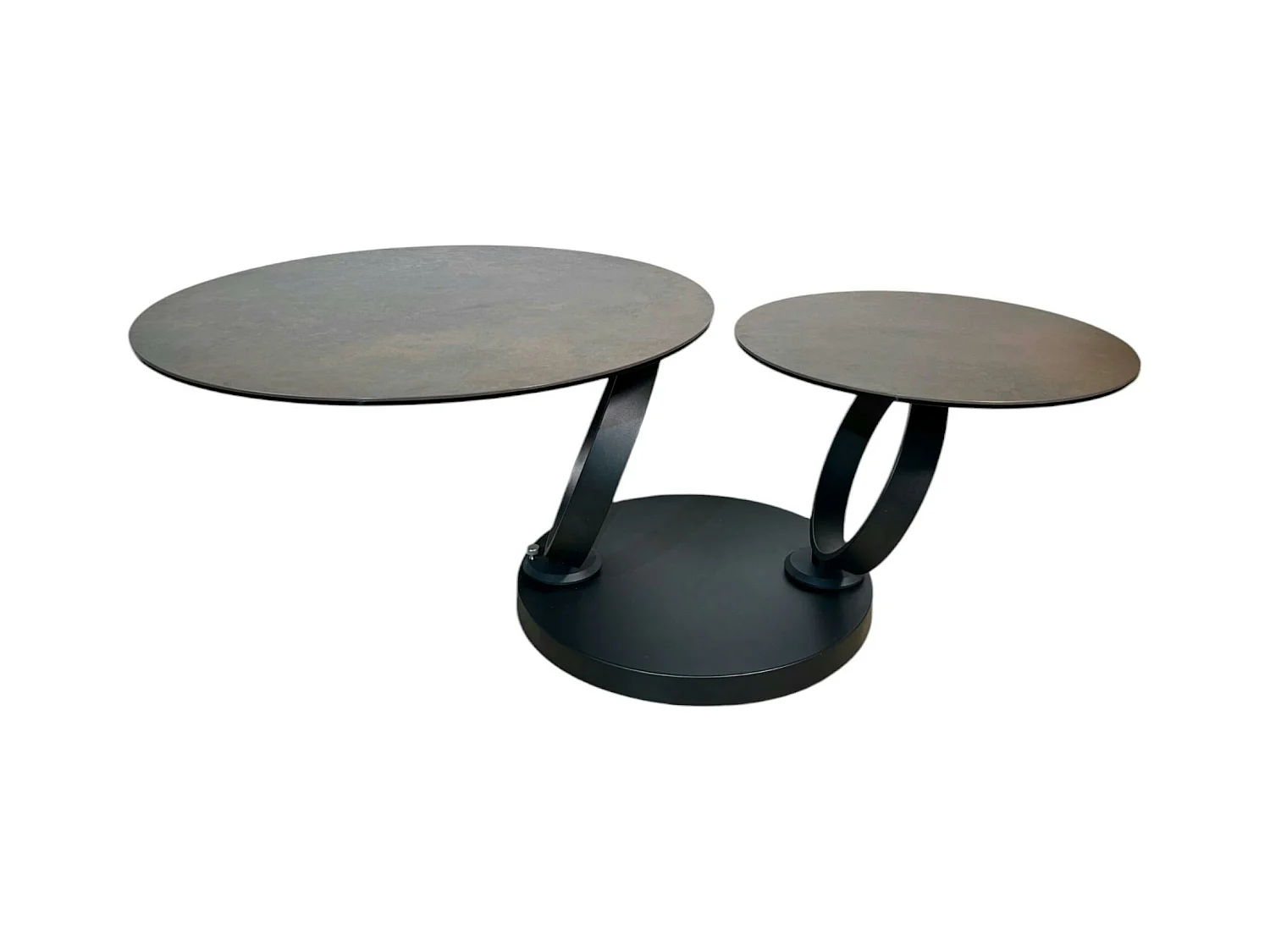 Table basse pivotante en céramique bronze LOMBARDIE