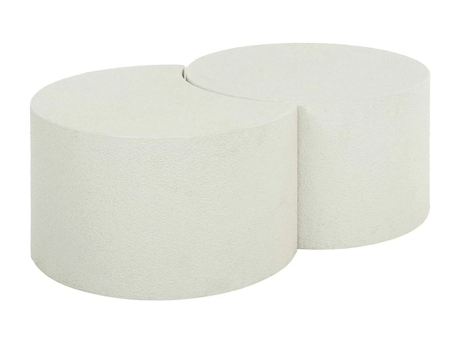 Table basse blanche en marbre composite forme lune (lot de 2) TAJ