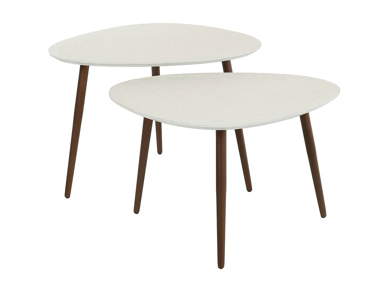 Table d'appoint blanche en marbre composite forme triangle (lot de 2) TAJ
