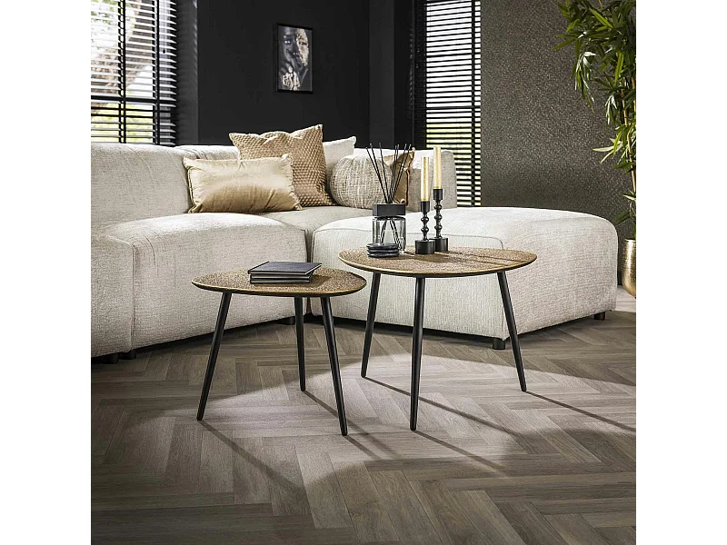 Table basse organique finition bronze ancien (lot de 2) RALF