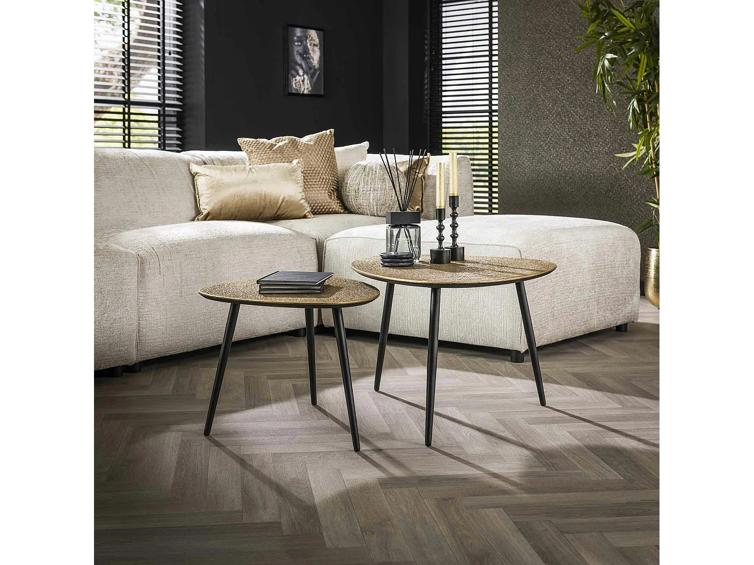 Table basse organique finition bronze ancien (lot de 2) RALF