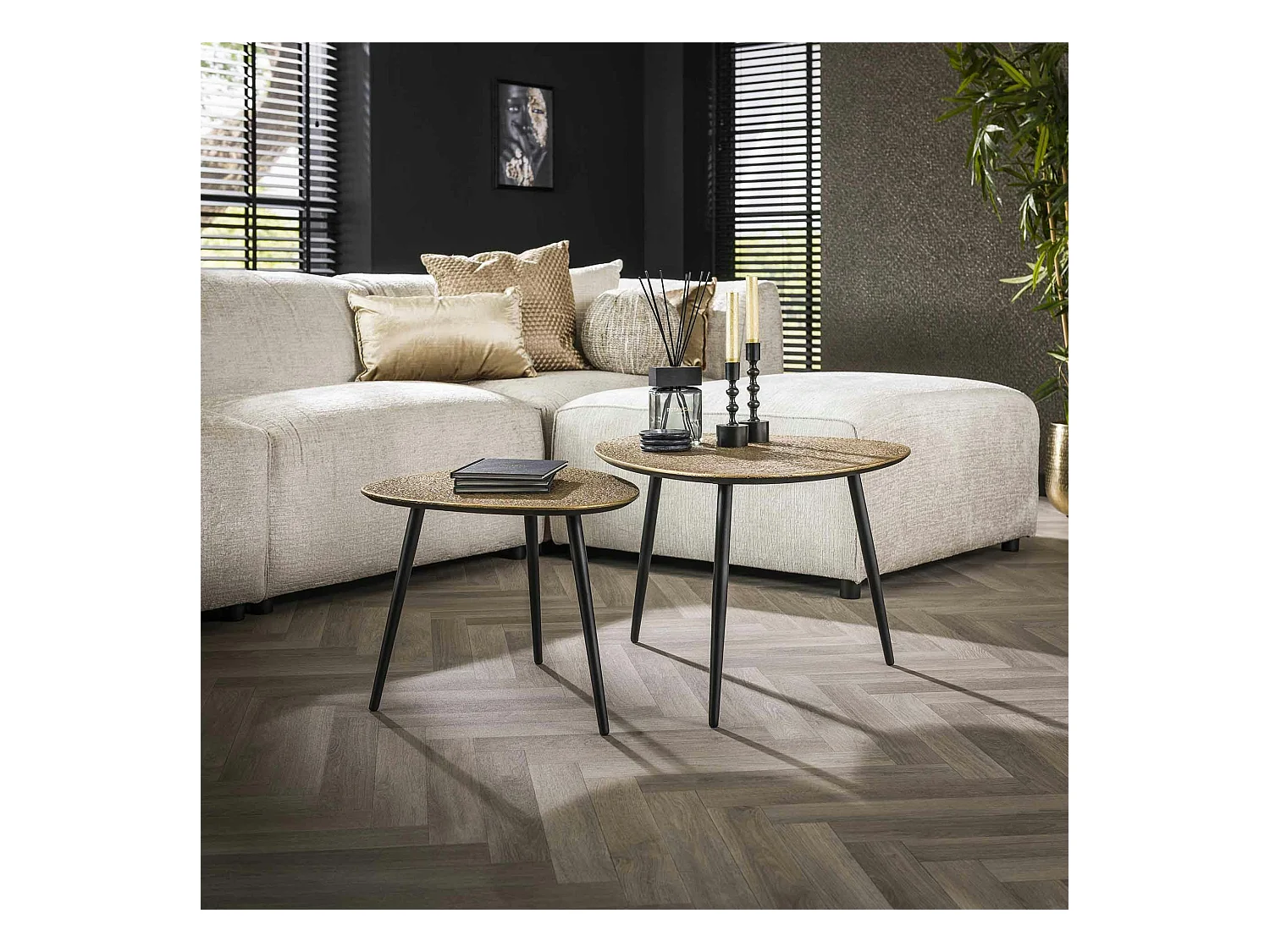 Table basse organique finition bronze ancien (lot de 2) RALF