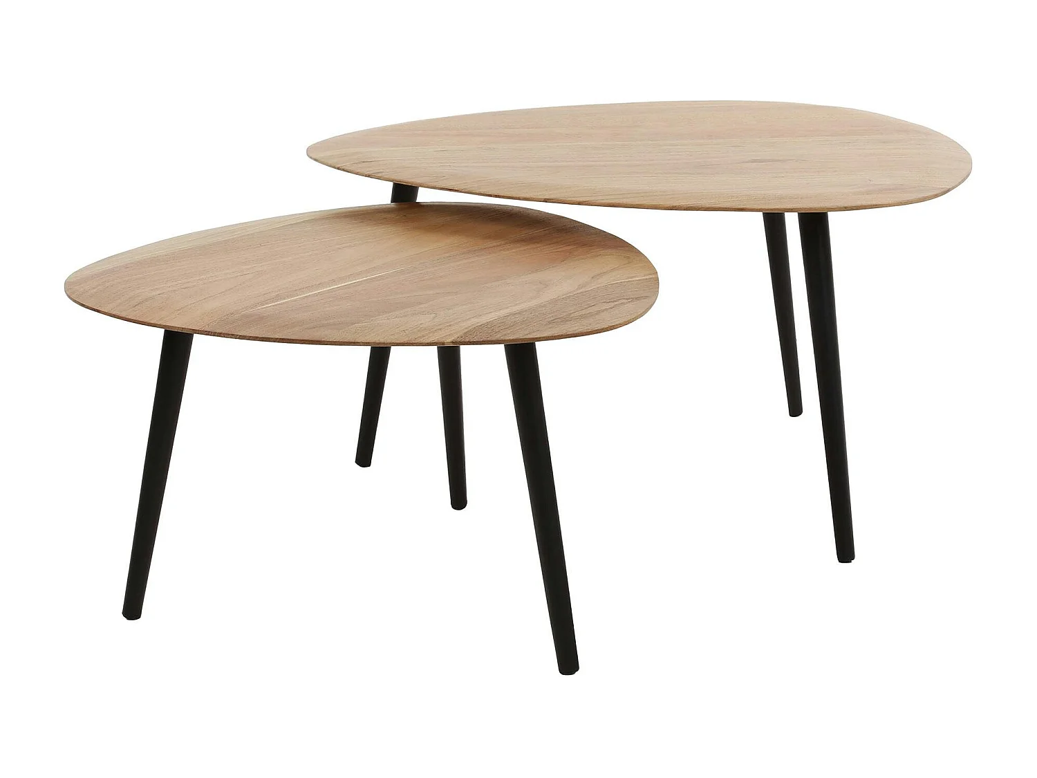 Table basse en bois massif forme triangle (lot de 2) MELBOURNE