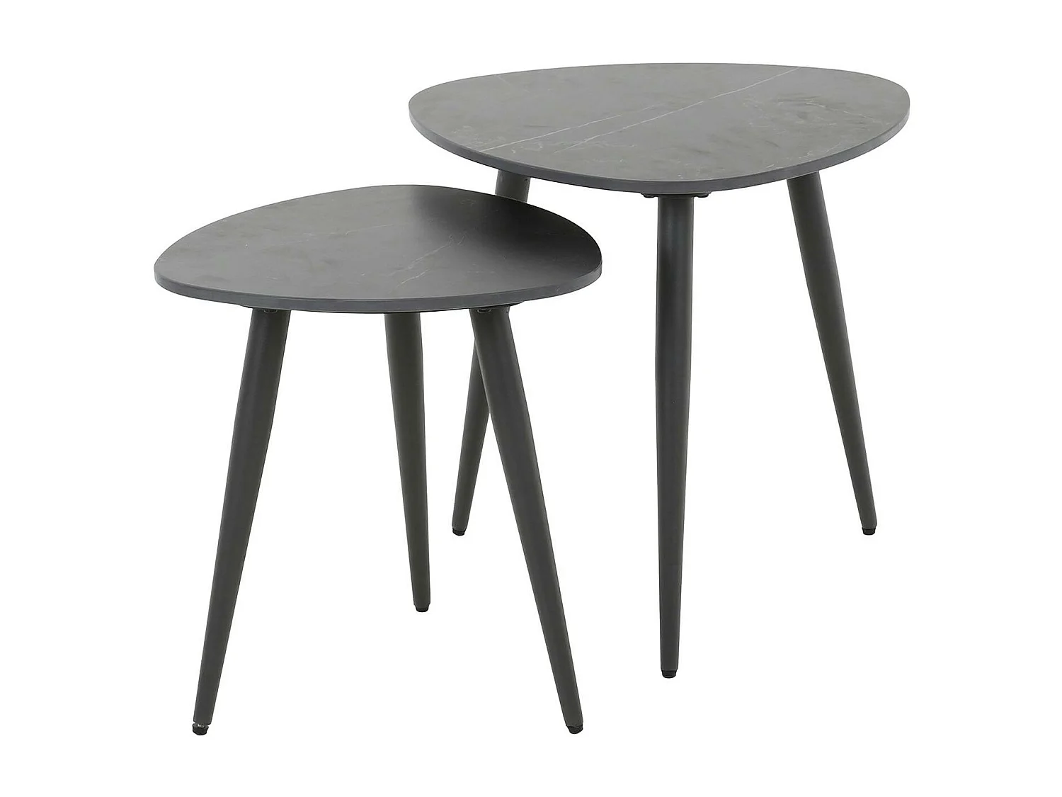 Bout de canapé en céramique noire (lot de 2) GALWAY