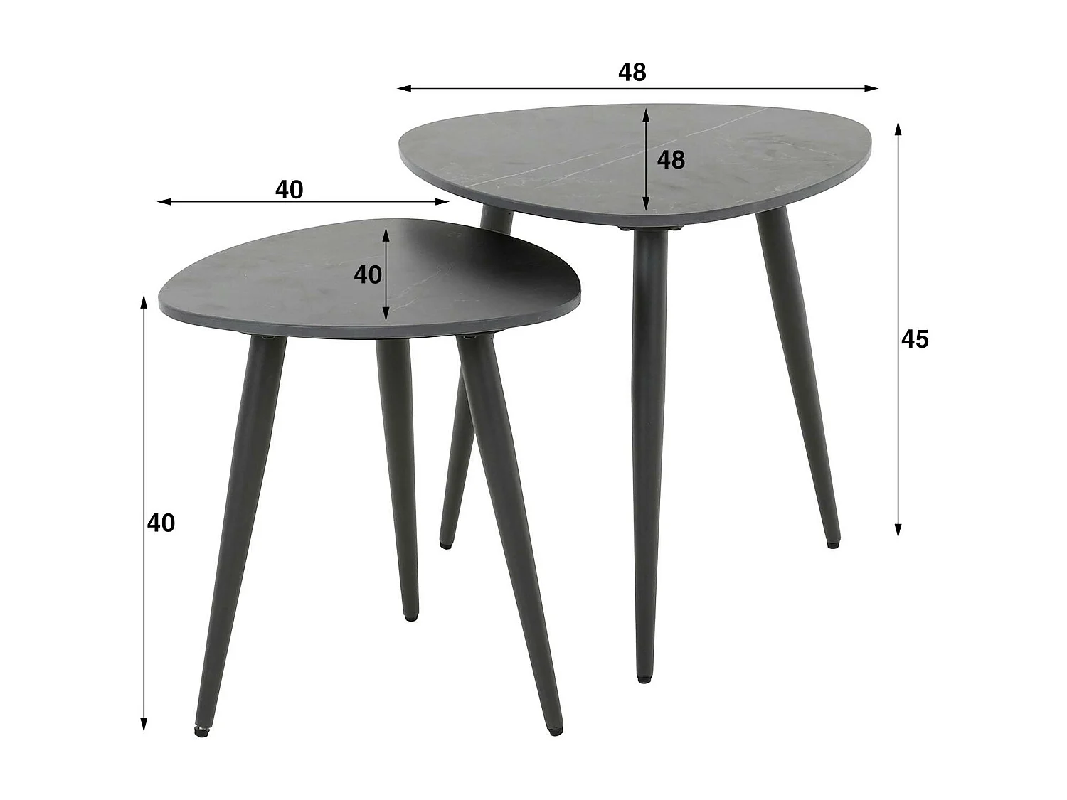 Bout de canapé en céramique noire (lot de 2) GALWAY