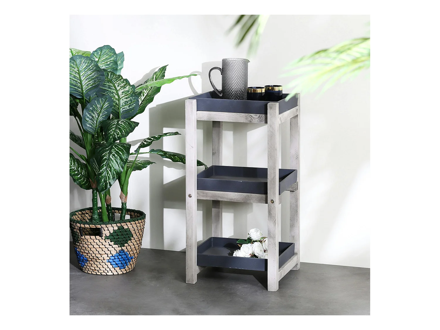 Etagère plante intérieur/extérieur gris foncé