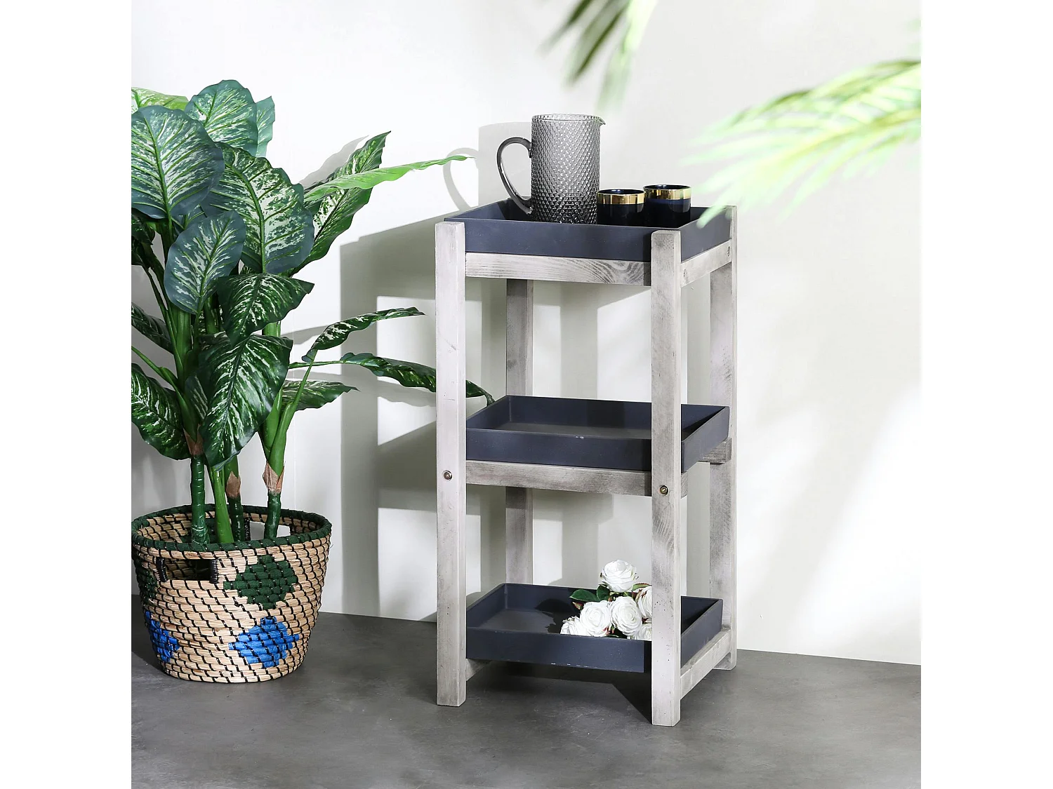 Etagère plante intérieur/extérieur gris foncé