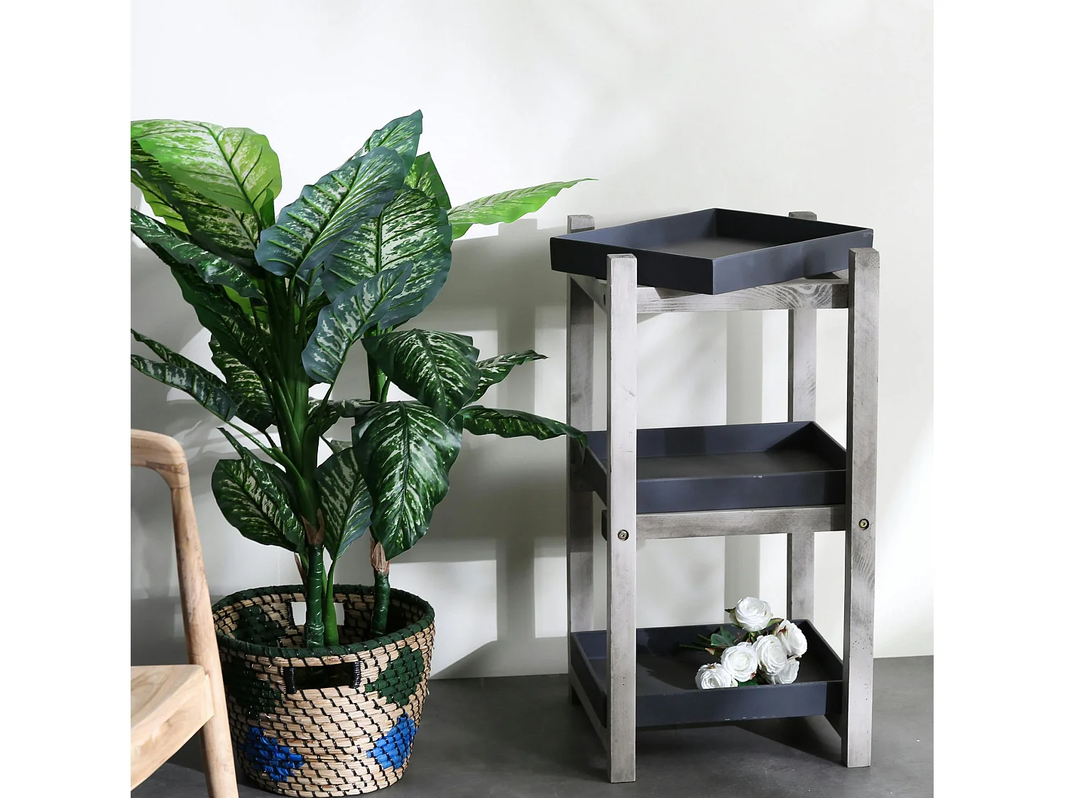 Etagère plante intérieur/extérieur gris foncé