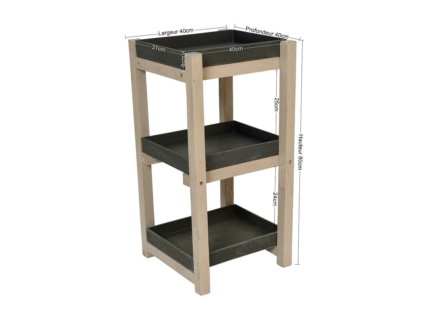 Etagère plante intérieur/extérieur gris foncé