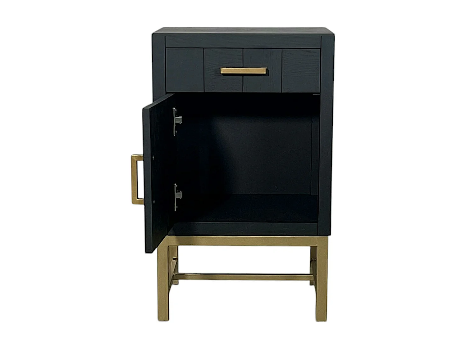 Petit meuble de rangement noir motif damier LEOPOLD