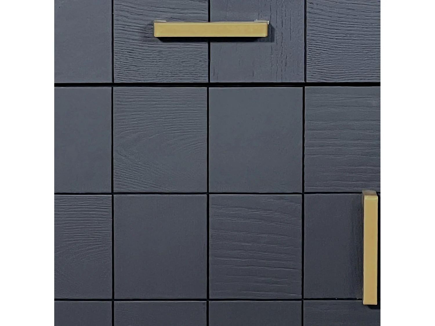 Petit meuble de rangement noir motif damier LEOPOLD