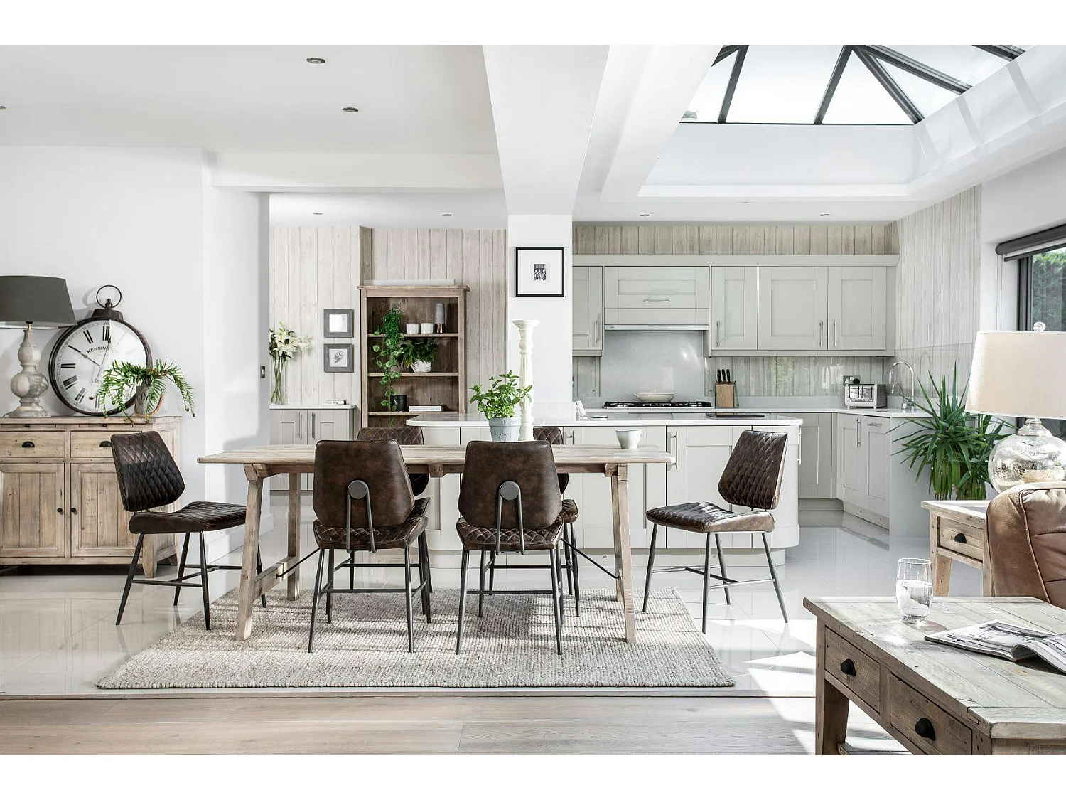 Meuble tv avec rangement bois recyclé clair SALERNE