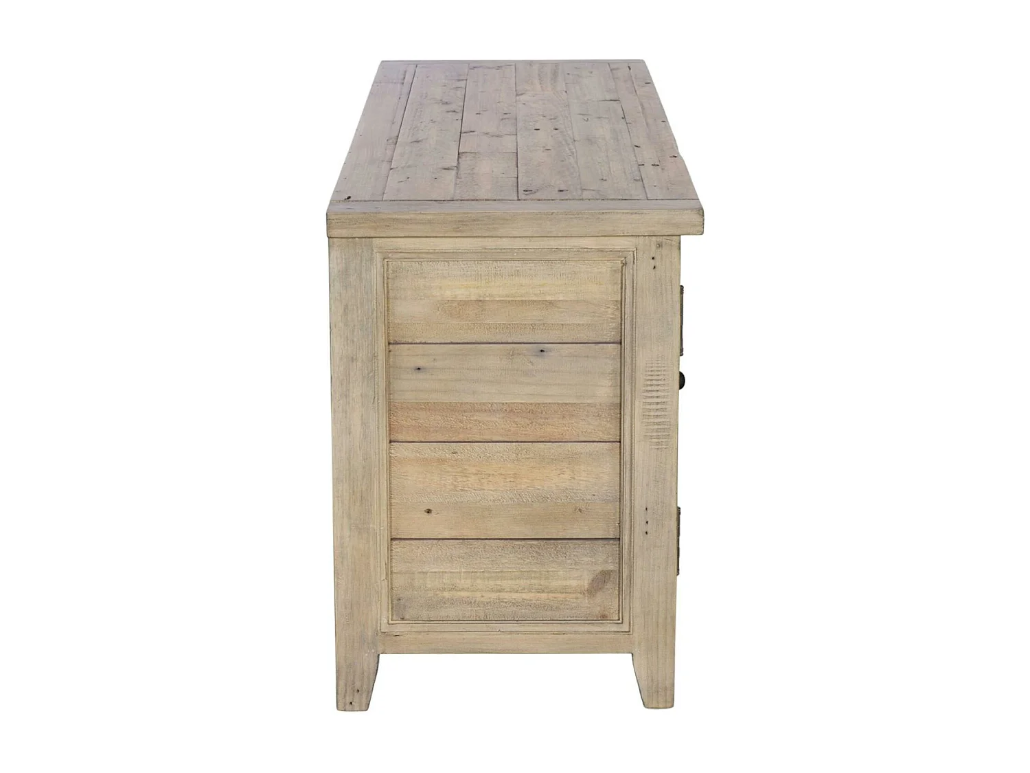 Meuble tv avec rangement bois recyclé clair SALERNE