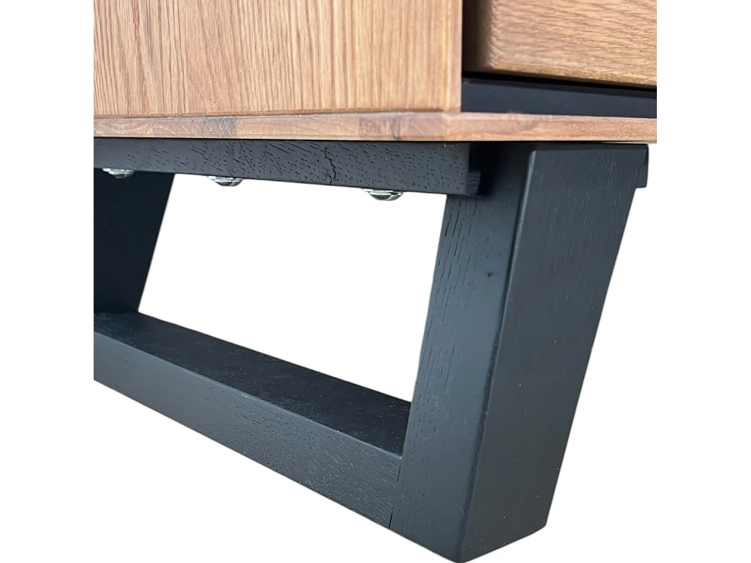 Meuble tv en bois de chêne brun et pieds obliques PALERME