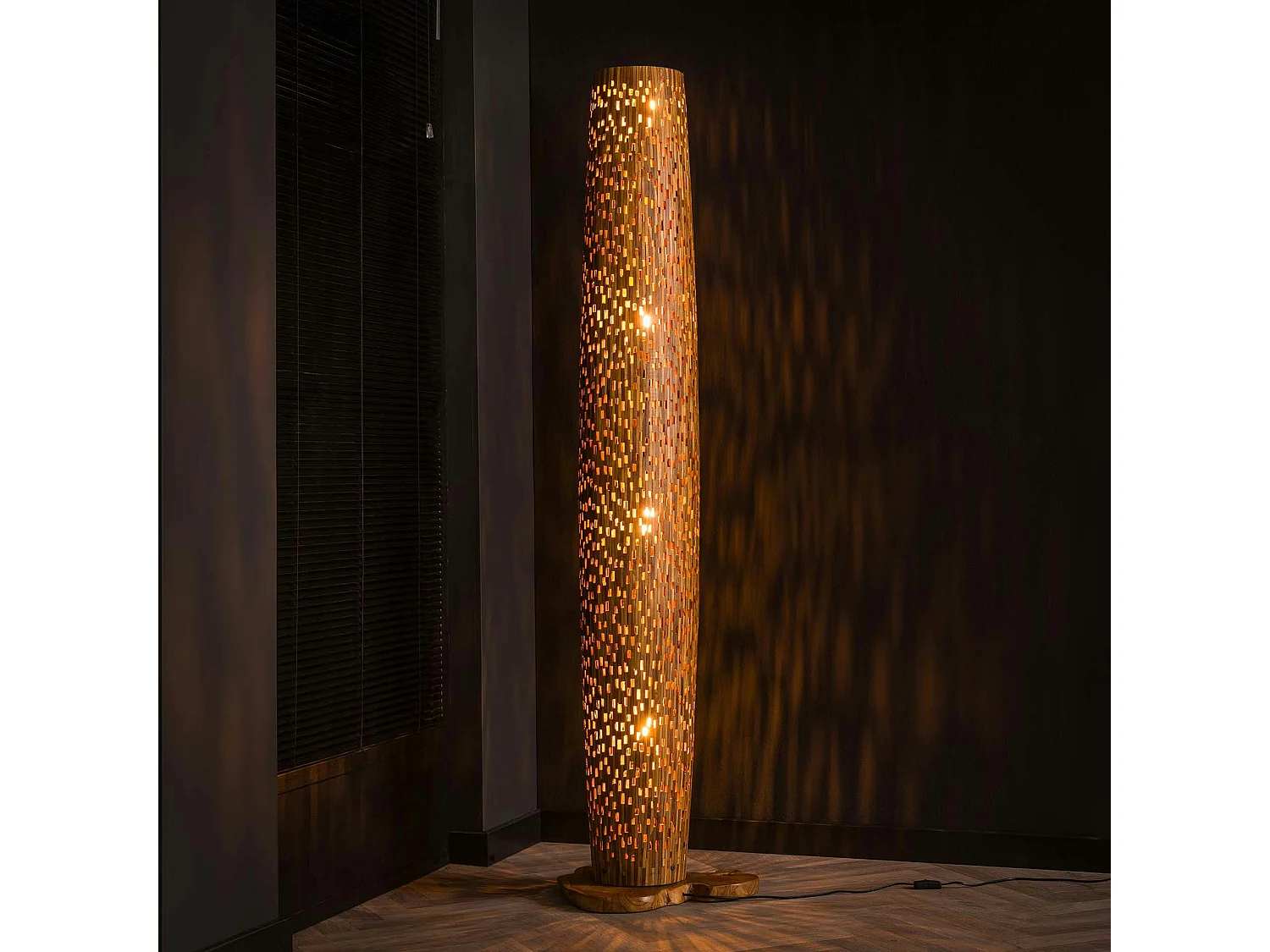 Lampadaire en bois de teck recyclé 184 cm JAVA