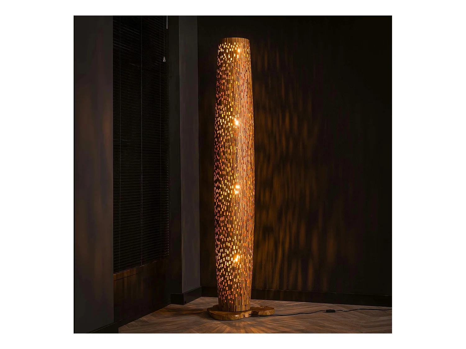 Lampadaire en bois de teck recyclé 184 cm JAVA
