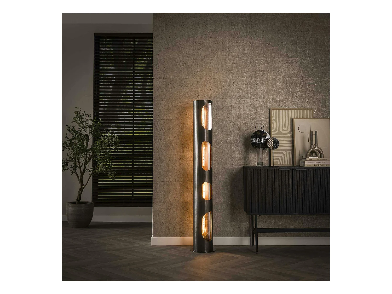 Lampadaire cylindrique ouvert H 145 cm RALF
