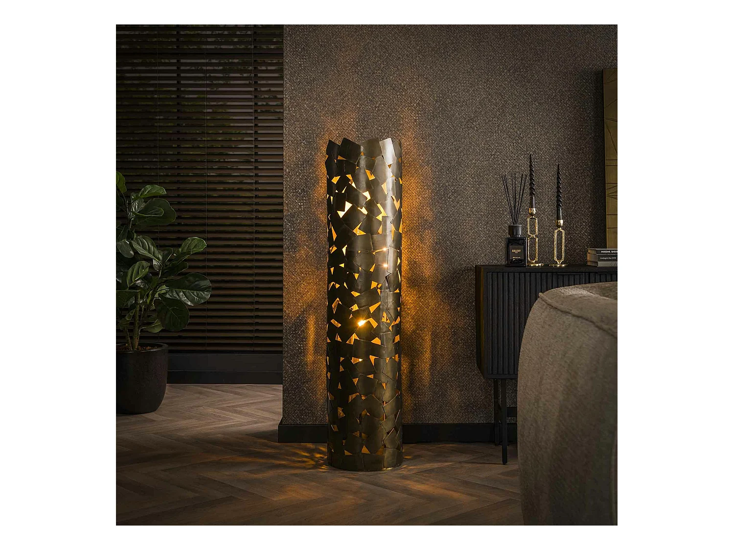 Lampadaire de salon avec composition en métal, finition bronze vieilli TRIBECA