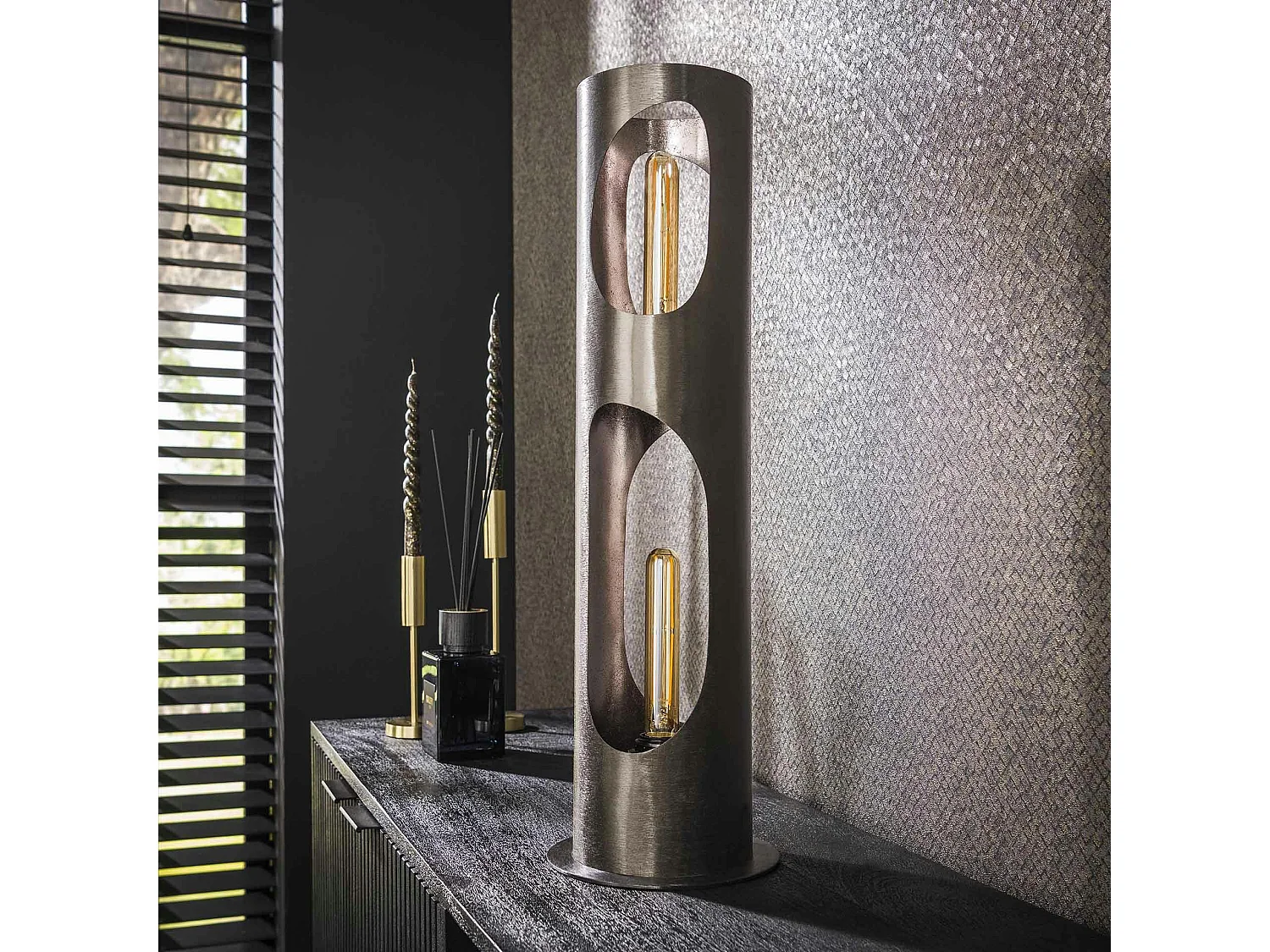 Lampadaire cylindrique ouvert H 71 cm RALF